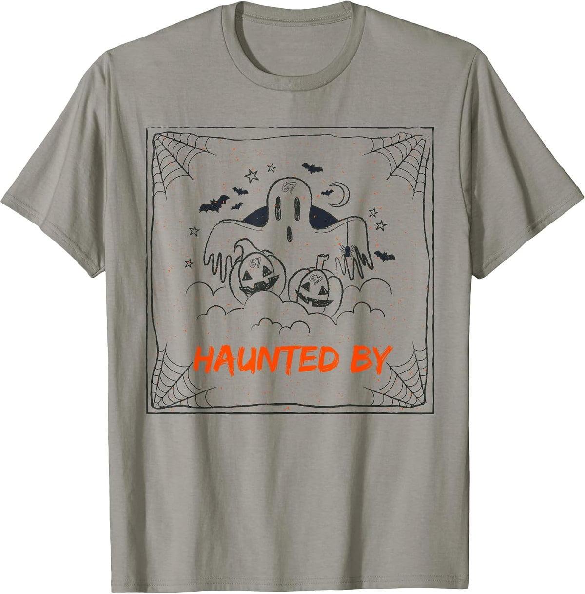 Halloween Haunted Scary Ghost Smiling Pumpkins Funny 67 Meme T-Shirt