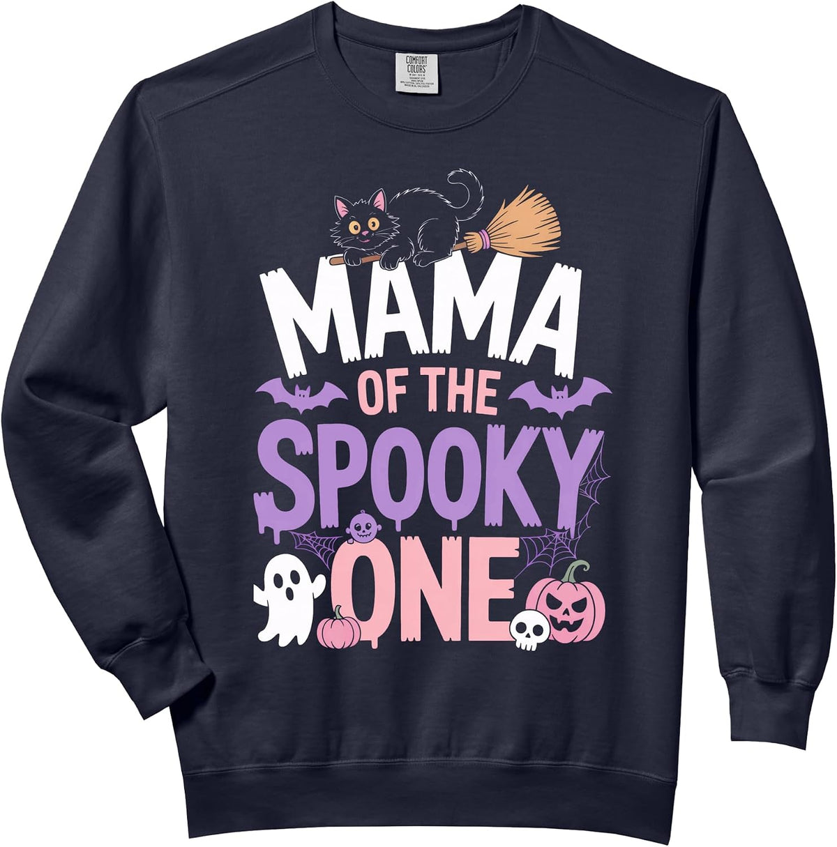 Mama Of The Spooky One For Creepy Season Moms Comfort Colors Adult Sweatshirt