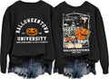 Halloween University Sweatshirts Halloween Town Pumpkin Spooky Women Graphic Fall Pullover