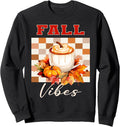 Fall Vibes Trendy Vintage Autumn Floral Pumpkin & Coffee Sweatshirt