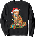 Cat Christmas Light Reindeer Santa Christmas Cat Lover Sweatshirt
