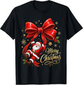 Coquette Merry Christmas Santa Bow Xmas Vibes Girls Women T-Shirt