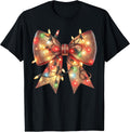 Christmas Light Coquette Bow Christmas Season T-Shirt
