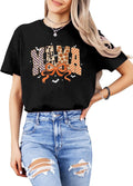 Mama T-Shirt Funny Graphic Coquette Halloween Short Sleeve Tee Retro Spooky Season Mom Shirt Top for Women