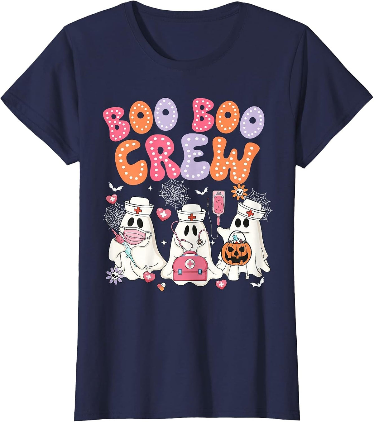 Groovy Boo Boo Crew Nurse Funny Ghost Halloween Team Custome T-Shirt