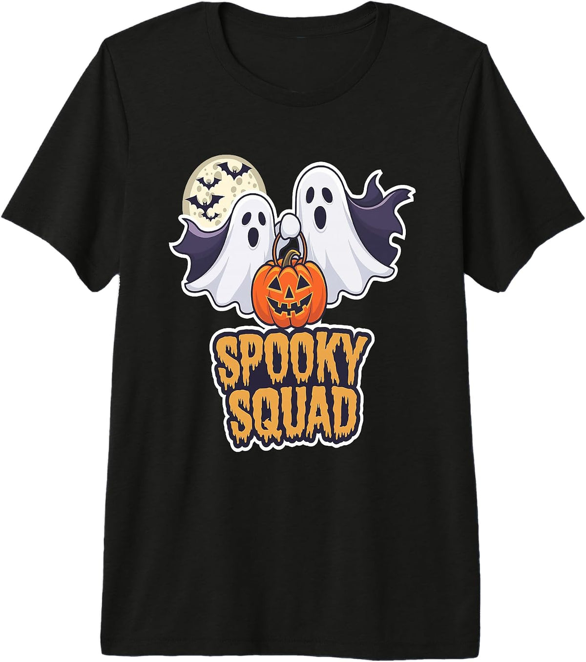 Halloween Spooky Squad Ghost Hat Premium Tri-blend T-Shirt