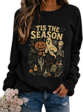 Halloween Sweatshirts for Women Spooky Graphic Sweatshirt Vintage Ghost Pumpkin Long Sleeve Pullover Tops