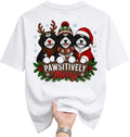 Graphic Tee Pawsitively Merry Christmas Dog Shirt Cute Holiday Crew Neck