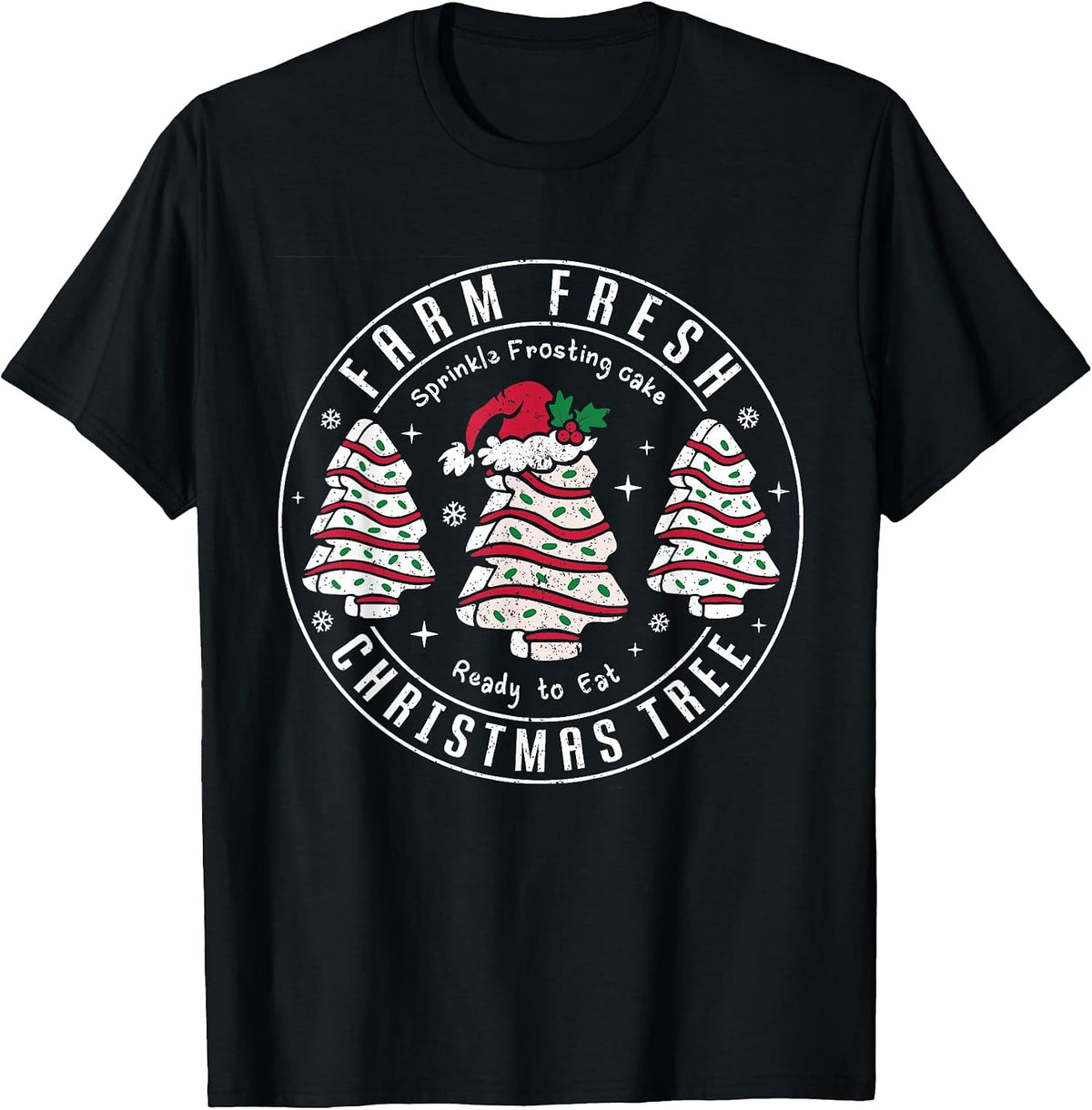 Farm Fresh Christmas Tree Cakes Retro Xmas Tree Farm Pajamas T-Shirt