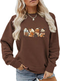 Women Halloween Shirt Spooky Season Sweatshirt Cute Pumpkin Spice Fall Latte Print Long Sleeve Crewneck Pullover Top