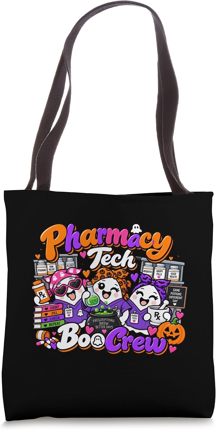 Pharmacy Tech Boo Crew Matching Halloween Tote Bag