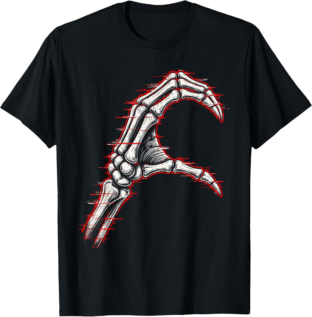 Skeleton Heart Hand Gothic Matching Couple Halloween Art T-Shirt