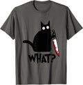 Cat What Funny Black Cat Shirt