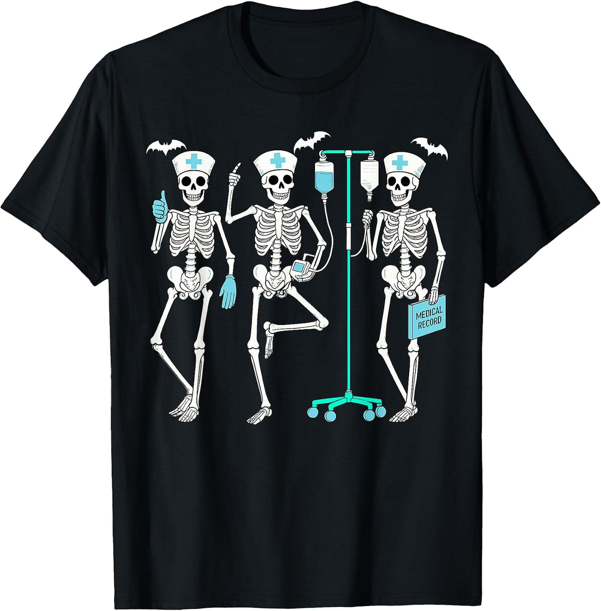 Nursing Halloween Skeleton Nurse Healthcare Spooky Nurse T-Shirt