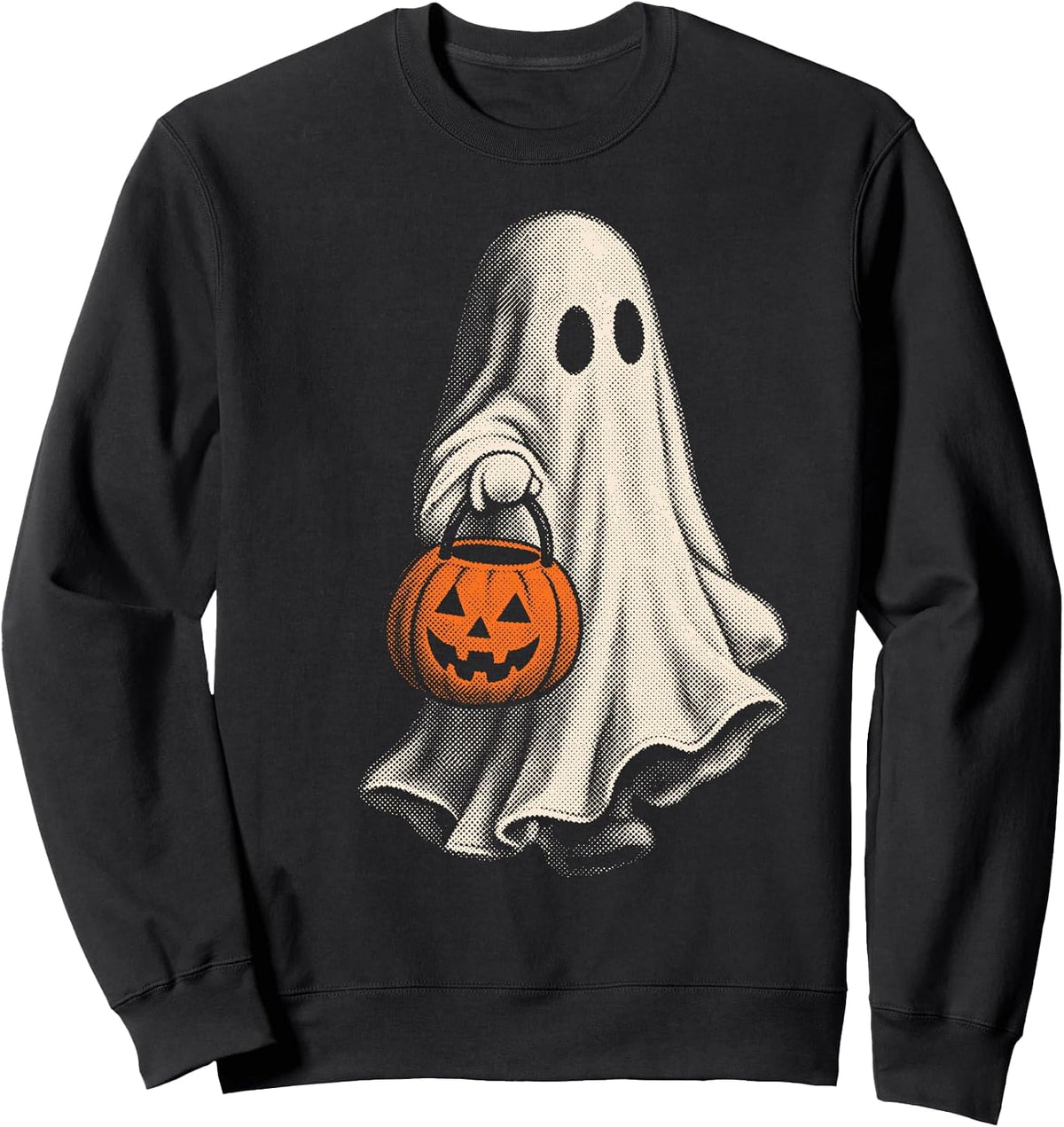 Vintage Retro Ghost Pumpkin Trick Or Treat Halloween Sweatshirt