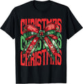 Christmas Coquette Bow Festive Santa Claus Xmas Women Girls T-Shirt