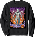 Halloween Mummy Pumpkin Retro Horror Art Sweatshirt