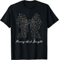 Christmas Coquette Light Bow Girly Aesthetic Holiday Party T-Shirt