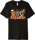 Stethoscope Nurse Pumpkin Bat Halloween Nursing Premium T-Shirt