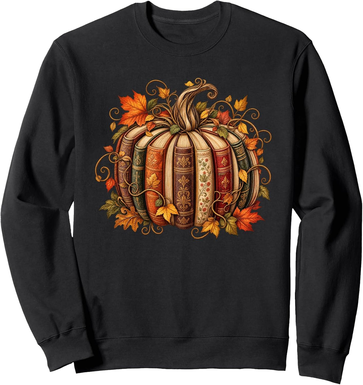 Halloween Fall Reading Pumpkin Book Teacher Men Women Kids Sweatshirt