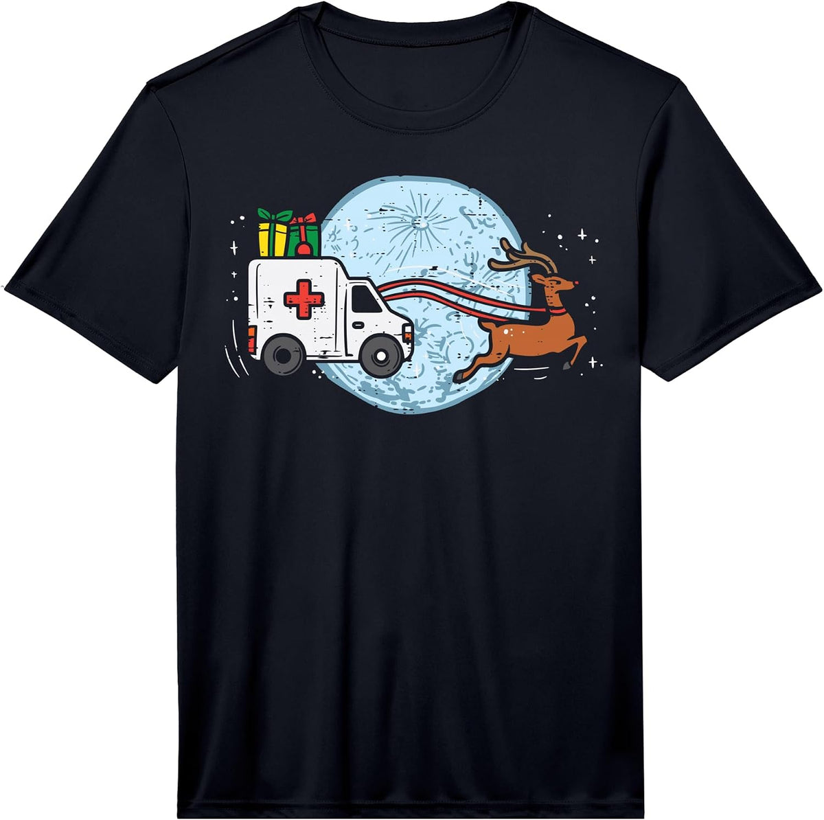 Ambulance Reindeer Nurse Christmas Xmas Medical Performance T-Shirt