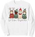 So Festive Right Meow Funny Cozy Cat Christmas Santa Holiday Sweatshirt