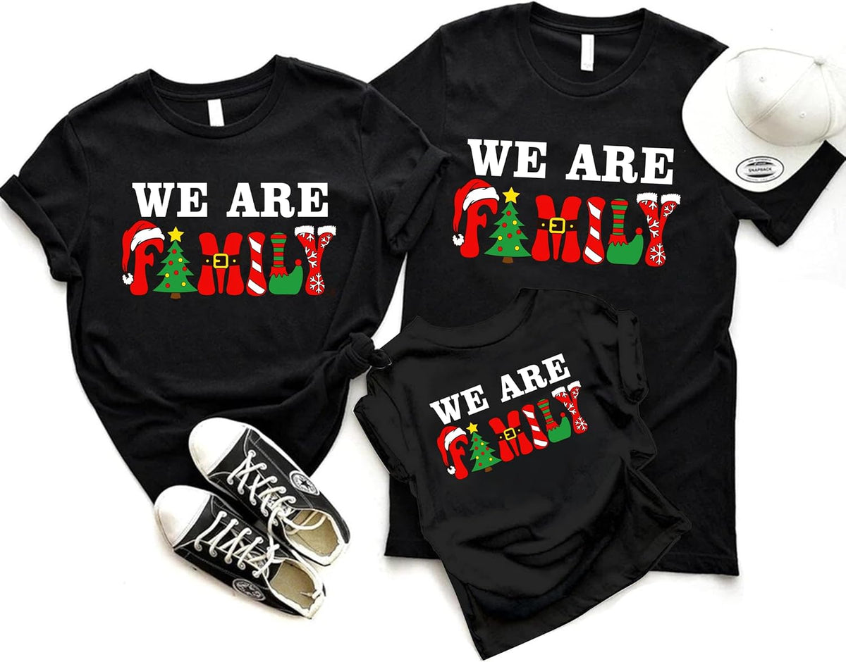 Matching Family Christmas Shirts Graphic Tees Couple Outfits Xmas Holiday Short Sleeves Tee Tops