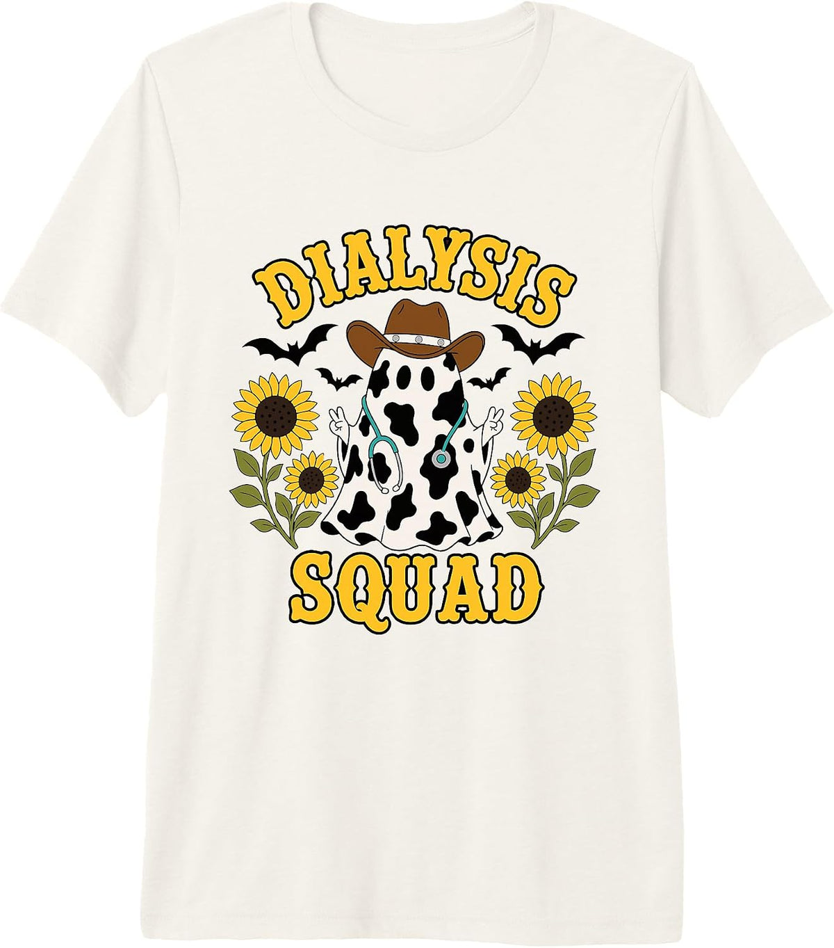 Halloween Dialysis Squad Western Ghost Dialysis Nurse Premium Tri-Blend T-Shirt