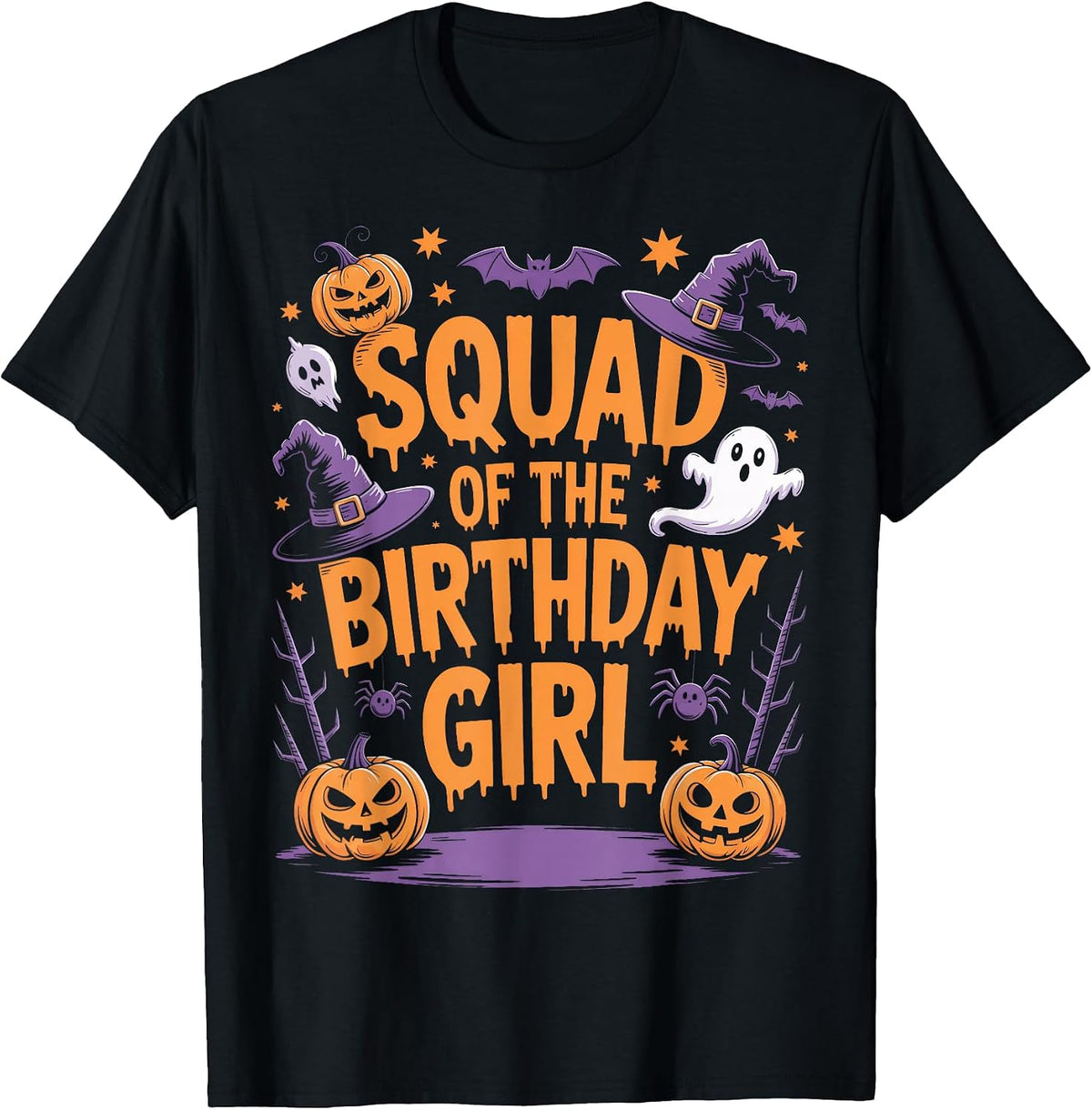 Halloween Squad of The Birthday Girl Matching Group T-Shirt