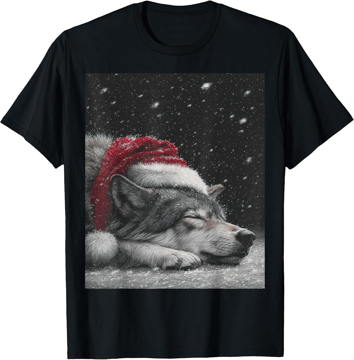 Wolf Christmas Santa Dog T-Shirt