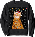 Xmas Design With An Animal On It Christmas Cat On A Sweatshirt