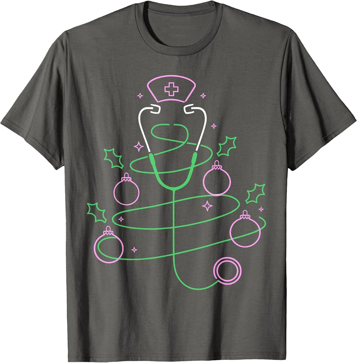 Christmas Tree Stethoscope Nurse Christmas T-Shirt