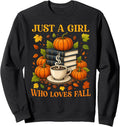 Just a Girl Who Loves Fall Autumn Vibes Books & Coffee Sweatshirt
