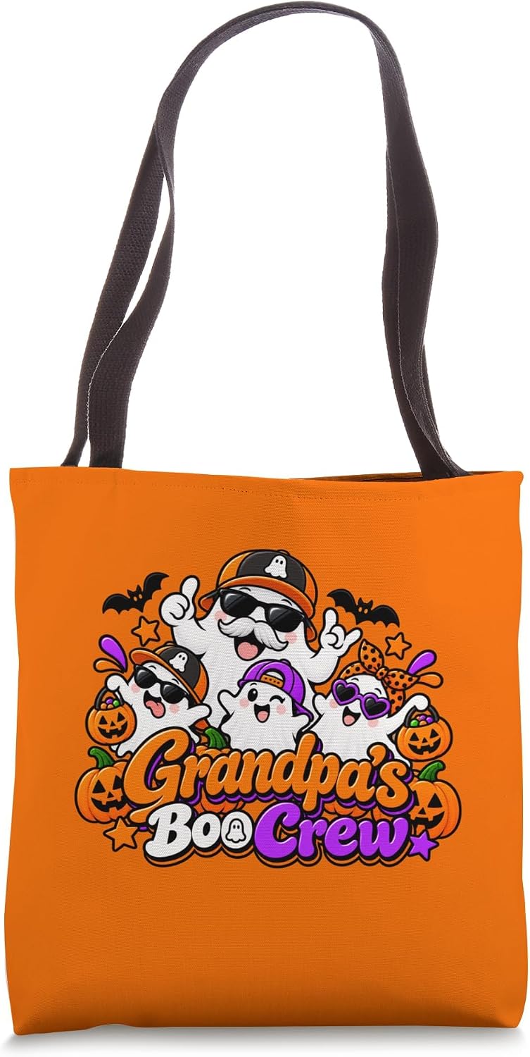 Grandpa's Boo Crew Matching Halloween Tote Bag