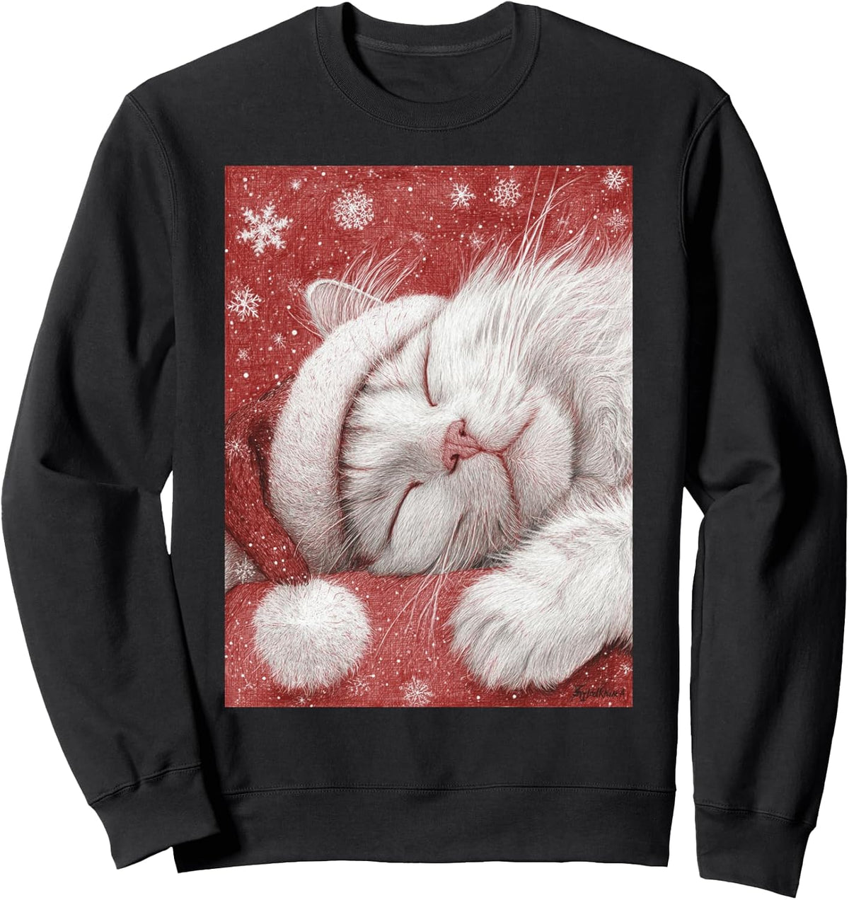 Cute Christmas White Cat Sweatshirt