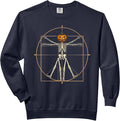 Vitruvian Skeleton Pumpkin Head Spooky Halloween Geometry Comfort Colors Adult Sweatshirt