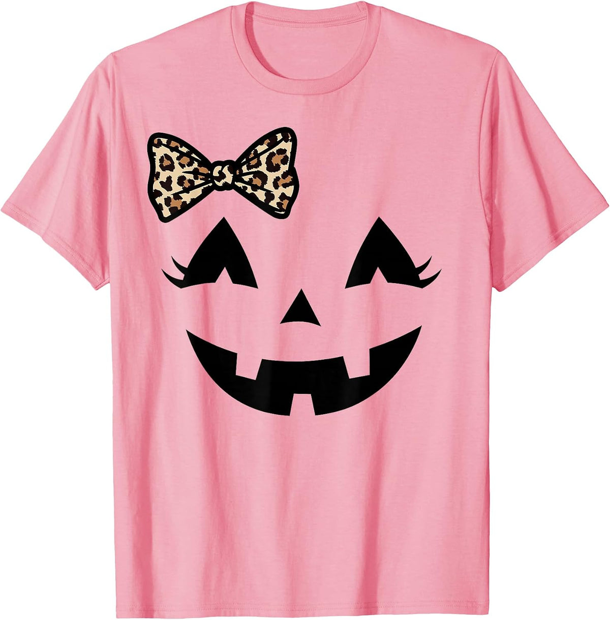 Cute Pumpkin Face Bow Jack O Lantern Halloween Costume T-Shirt