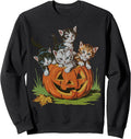Halloween Vintage 90s Cat Pumpkin Spooky Season Men Women Sweatshirt