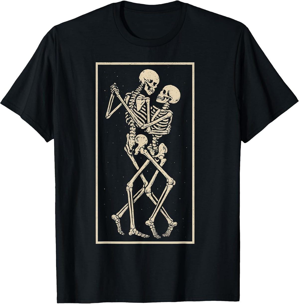 Dancing Skeleton Couple – Romantic Gothic Halloween Design T-Shirt