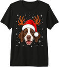 Cute Reindeer Horn Santa English Pointer Dog Christmas Premium Tri-Blend T-Shirt