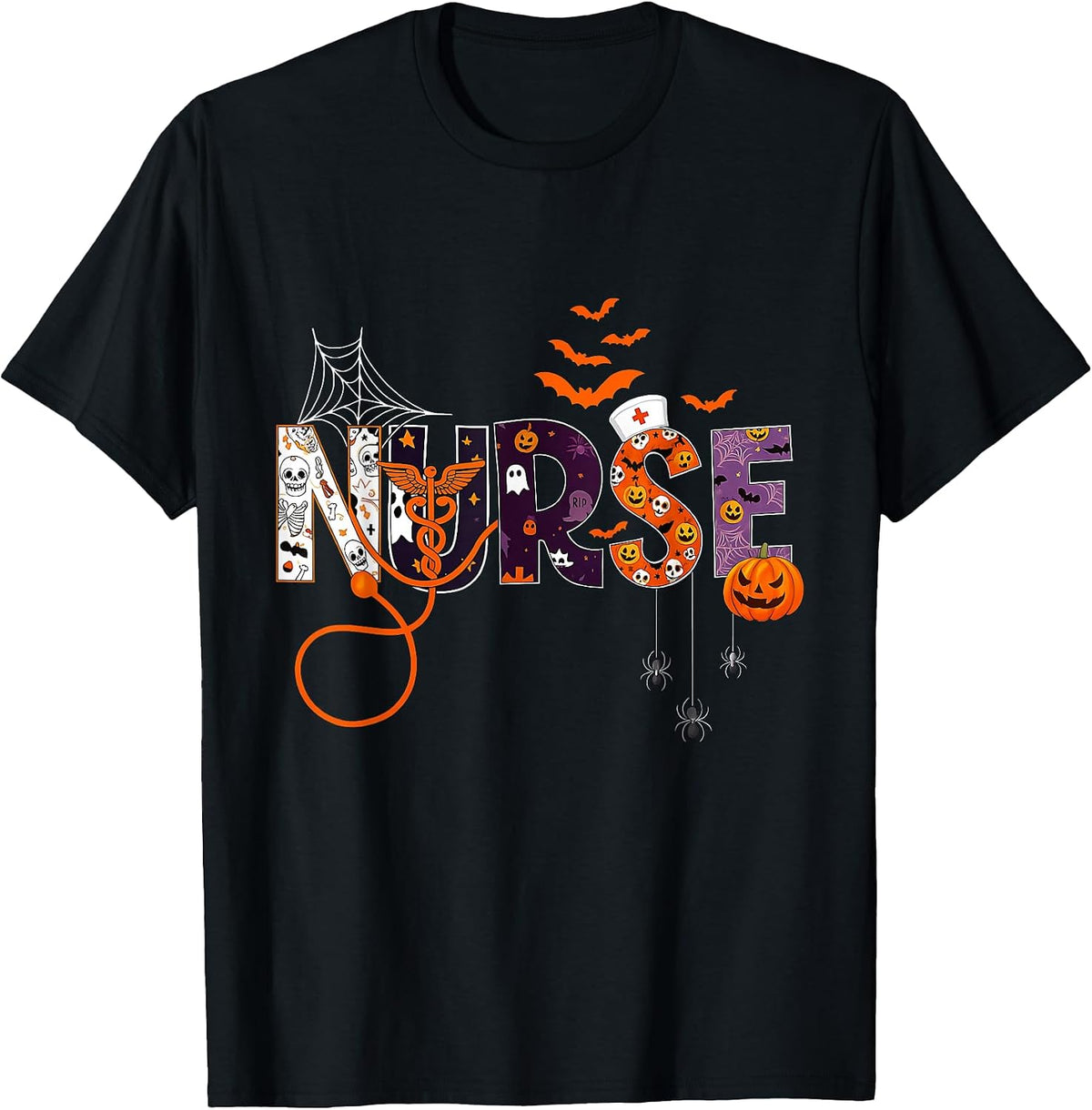 Ghost Nurse Healthcare Worker Cute Nurse Halloween T-Shirt