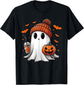 Funny Halloween Pumpkin Ghost Ice Coffee