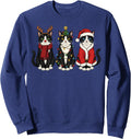 Retro Christmas Tuxedo Cat Santa Reindeer Sweatshirt