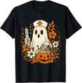 Nurse Ghost Pumpkin Halloween Autumn Nurse Halloween T-Shirt