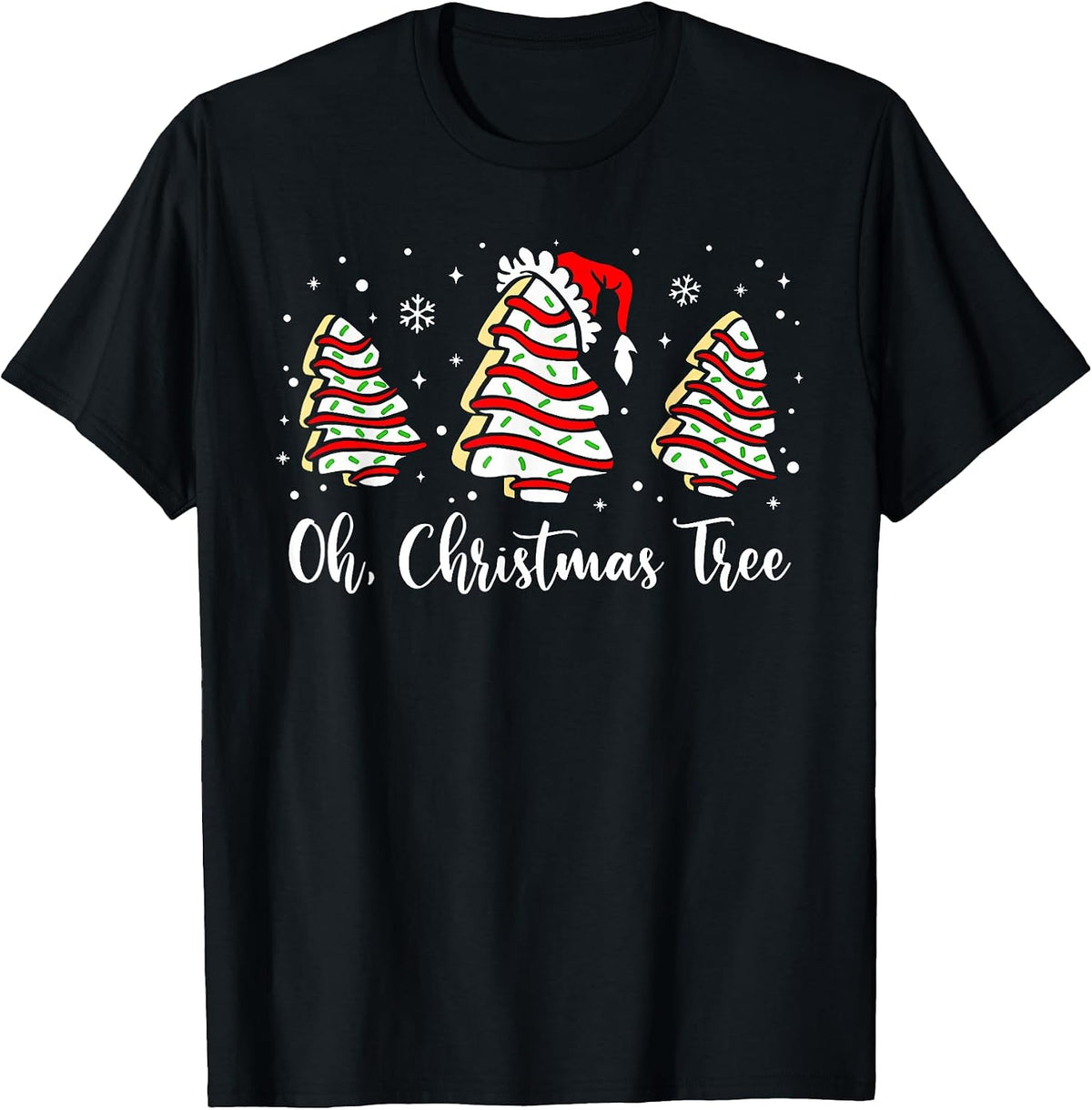 Groovy Oh Christmas Tree Cakes Debbie Becky Jen Cake Lovers T-Shirt