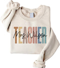 Personalized Teacher Sweatshirt with Name Back to School Teacher Gifts Teacher Appreciation Gifts Teacher Hoodies Custom Teacher Sweater for Women and Men