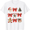 Christmas Bow Retro Vintage Coquette For Girls Women T-Shirt