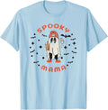Mama Halloween Mom Spooky Mama Fall Mama Retro Ghost Funny T-Shirt