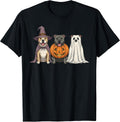 Spooky Ghost Pit Bull Pumpkin Halloween Pittie Dog Lover T-Shirt