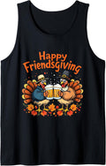 Turkey Friends Beer Drinking Funny Happy Friendsgiving Tank Top